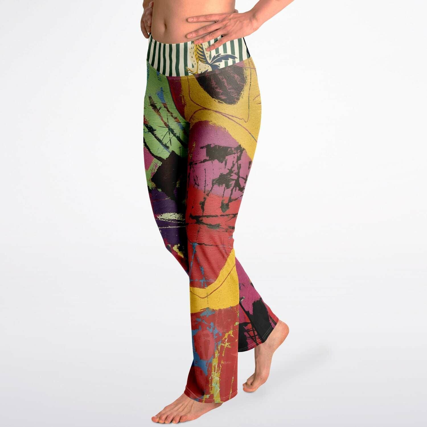 Tanzania in Abstract Colorblock Flare Leggings