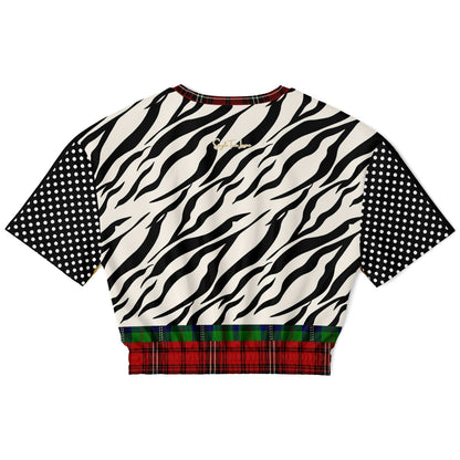 Tartan is the New Camo Tiger Print Eco-Poly Short Sleeve Cropped Pullover