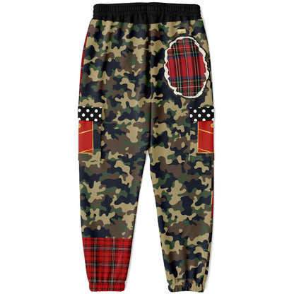 Tartan is the New Camo in Duo Plaid Tiger Print Eco-Poly Cargo Joggers