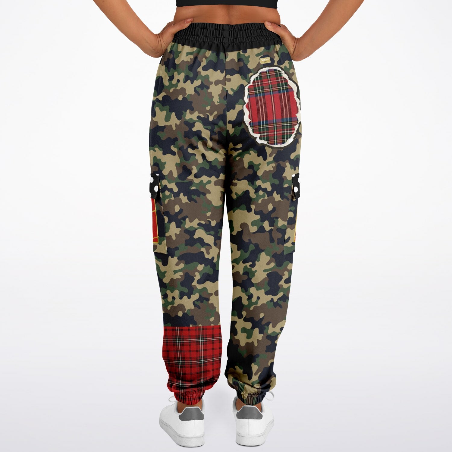 Tartan is the New Camo in Duo Plaid Tiger Print Eco-Poly Cargo Joggers