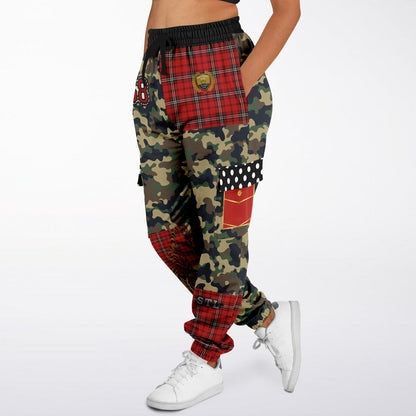 Tartan is the New Camo in Duo Plaid Tiger Print Eco-Poly Cargo Joggers