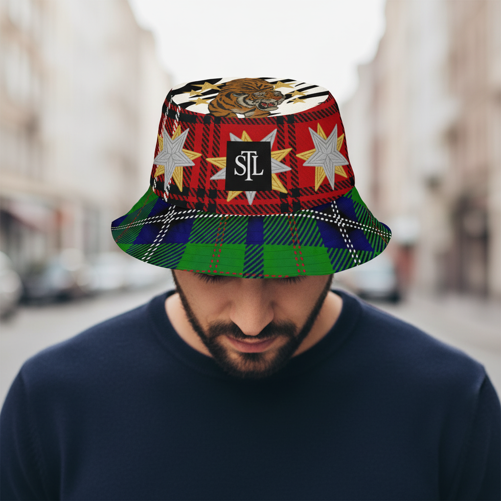Tartan is the New Camo Tiger Stars Reversible Bucket Hat