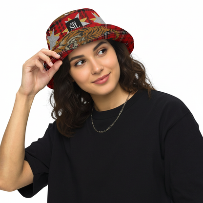 Tartan is the New Camo Tiger Stars Reversible Bucket Hat