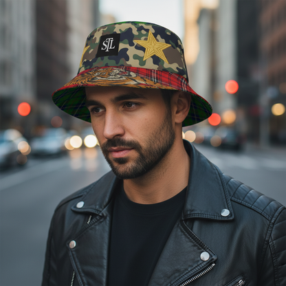 Tartan is the New Camo Tiger Stars Reversible Bucket Hat
