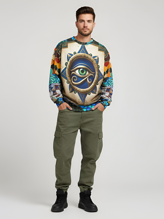 The Enlightened One - Eye of Horus Mosaic Print Unisex Sweatshirt (Gold Label)