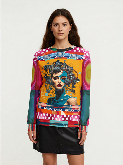 The Hybrid - Girl Machina in Yellow Unisex Sweatshirt (Gold Label)
