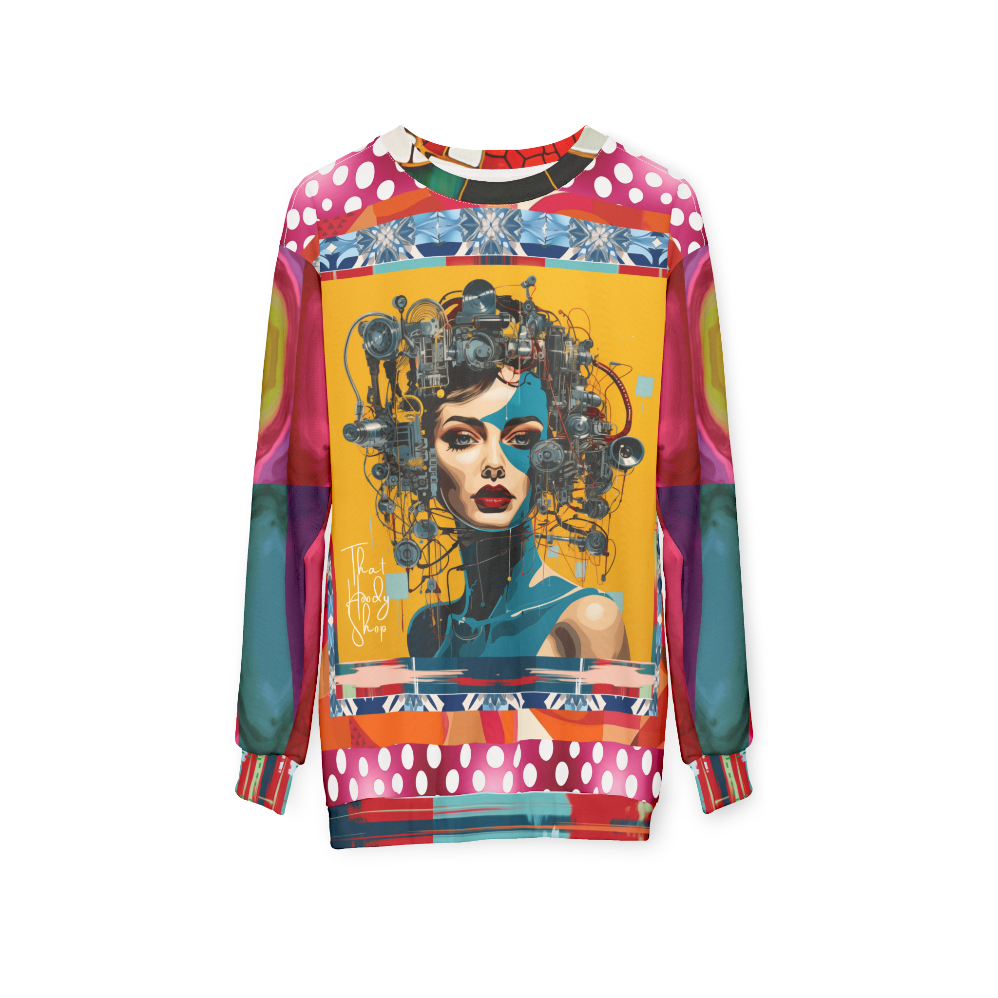 The Hybrid - Girl Machina in Yellow Unisex Sweatshirt (Gold Label)