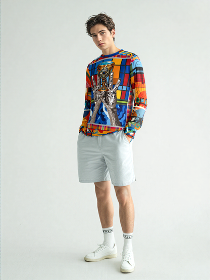 The Offering Chalice Colorblock Print Unisex Sweatshirt (Gold Label)