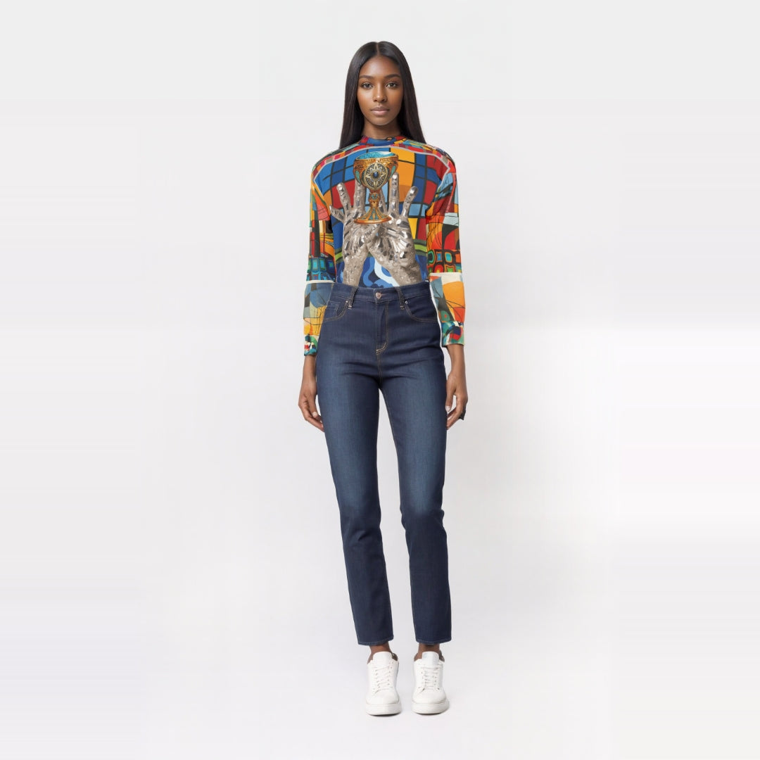 The Offering Chalice Colorblock Print Unisex Sweatshirt (Gold Label)