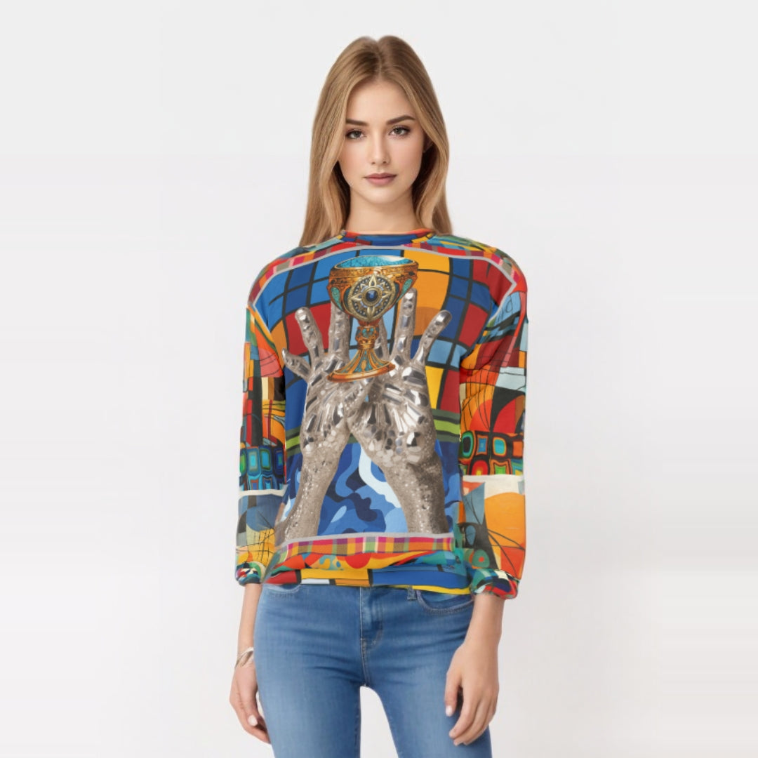 The Offering Chalice Colorblock Print Unisex Sweatshirt (Gold Label)