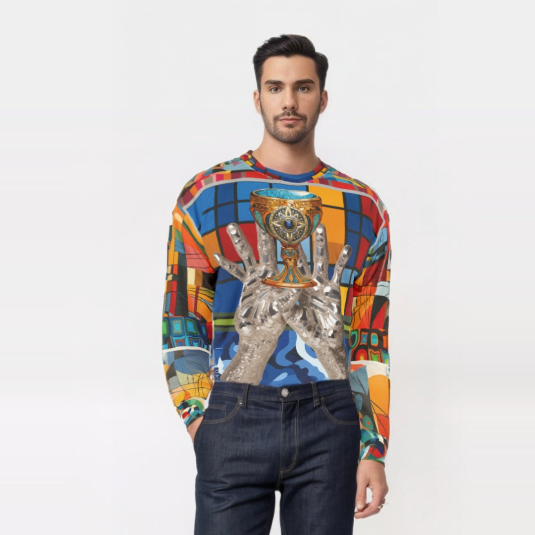 The Offering Chalice Colorblock Print Unisex Sweatshirt (Gold Label)