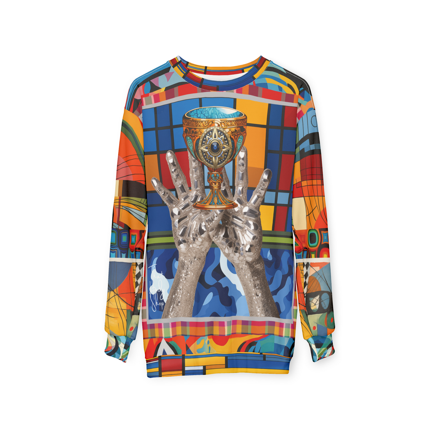 The Offering Chalice Colorblock Print Unisex Sweatshirt (Gold Label)