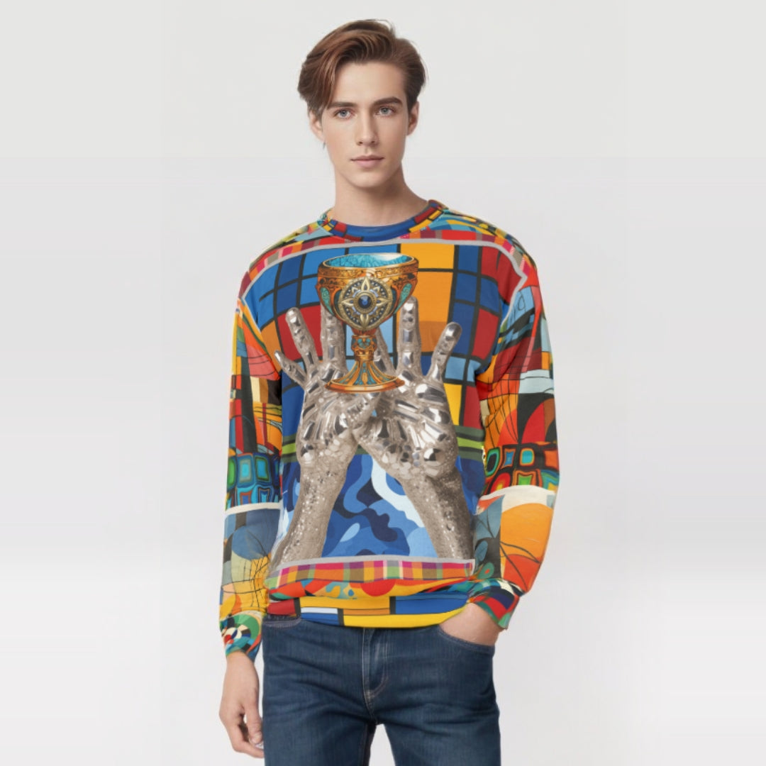 The Offering Chalice Colorblock Print Unisex Sweatshirt (Gold Label)