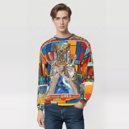 The Offering Chalice Colorblock Print Unisex Sweatshirt (Gold Label)