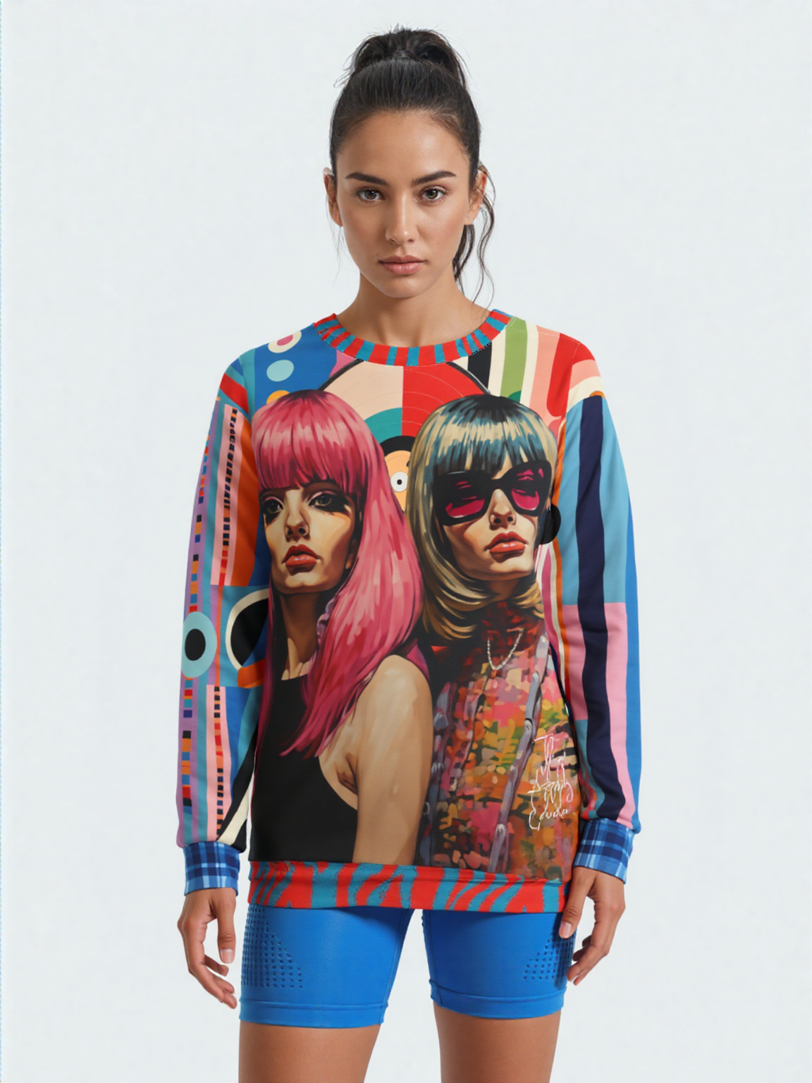 The Pfeiffers-Beatnik Girls Abstract Geo Unisex Sweatshirt (Gold Label)