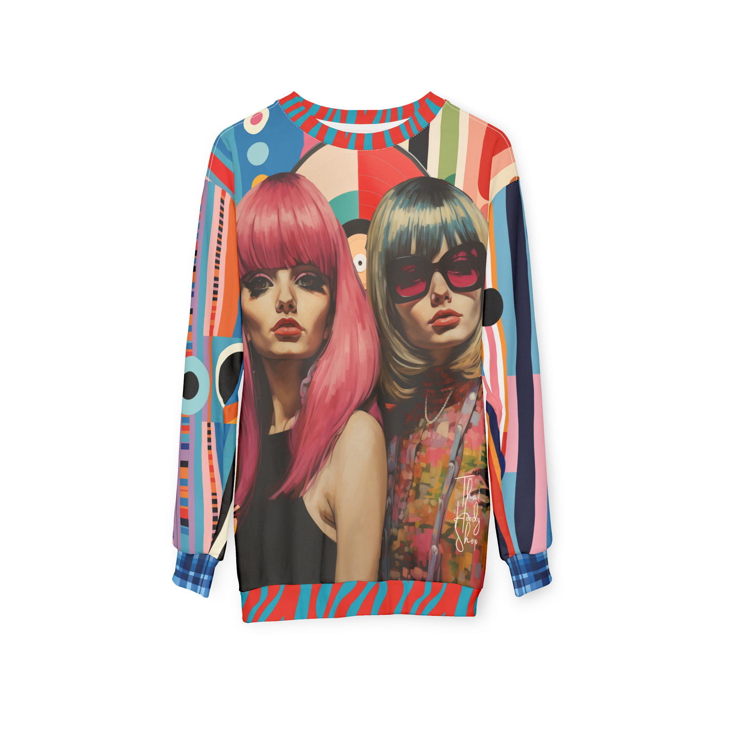 The Pfeiffers-Beatnik Girls Abstract Geo Unisex Sweatshirt (Gold Label)