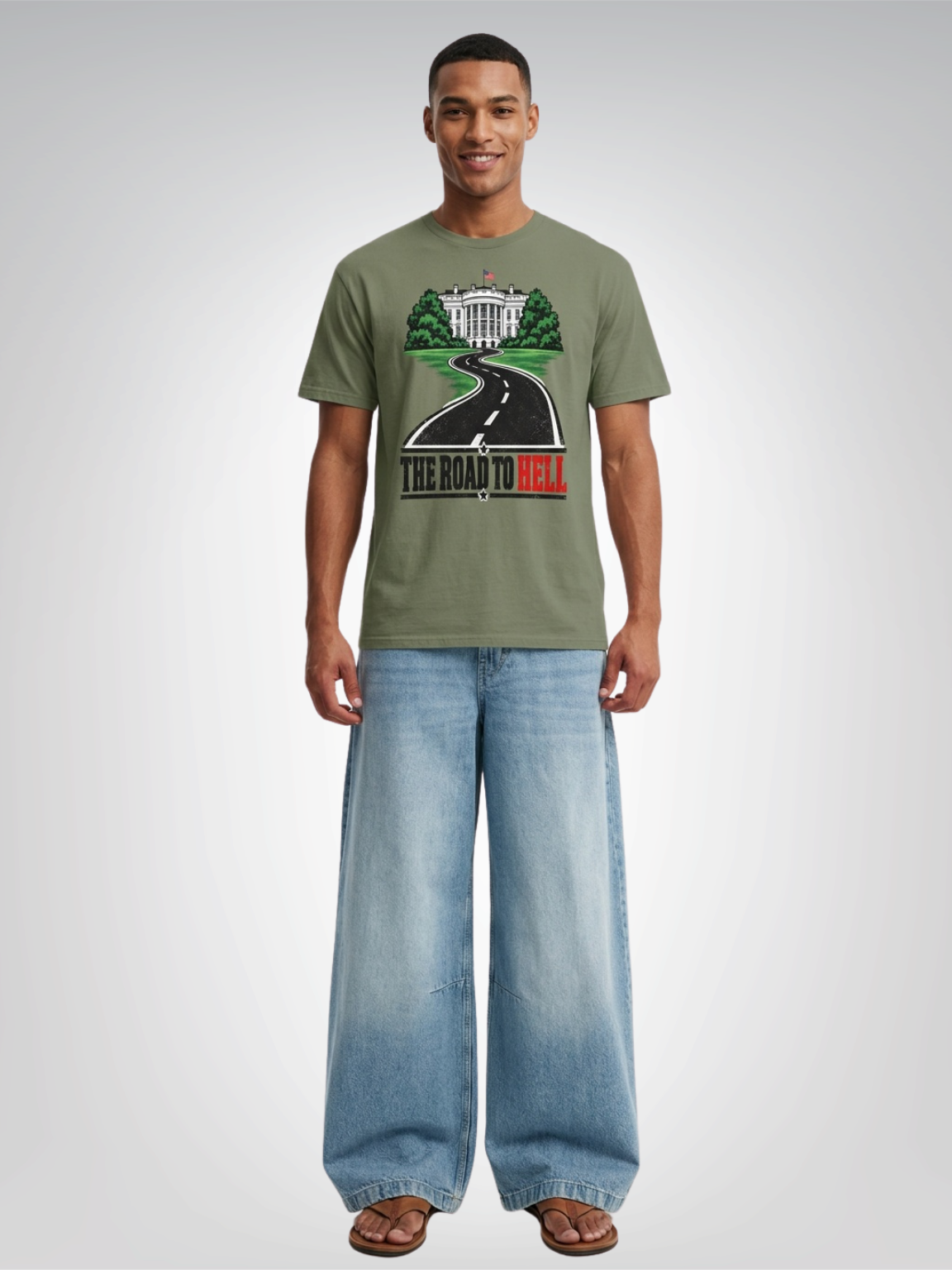 The Road to Hell Whitehouse Edition - Social Commentary Heavyweight Unisex Tee