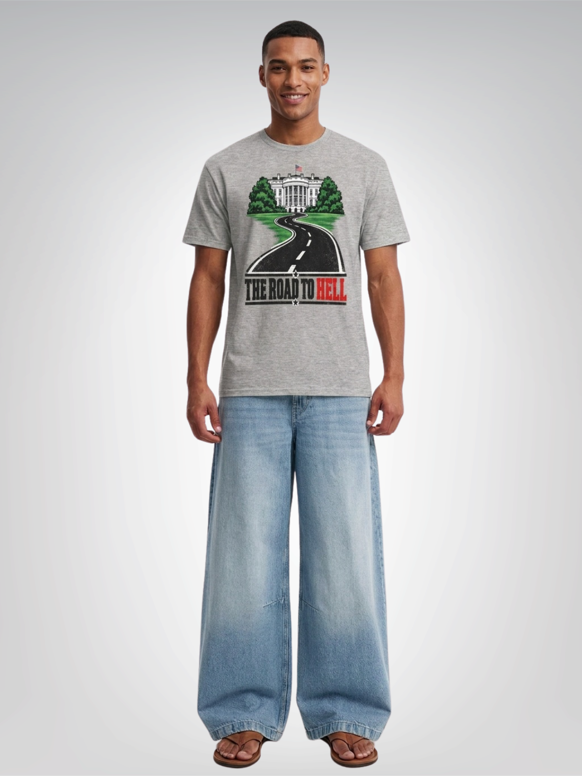 The Road to Hell Whitehouse Edition - Social Commentary Heavyweight Unisex Tee