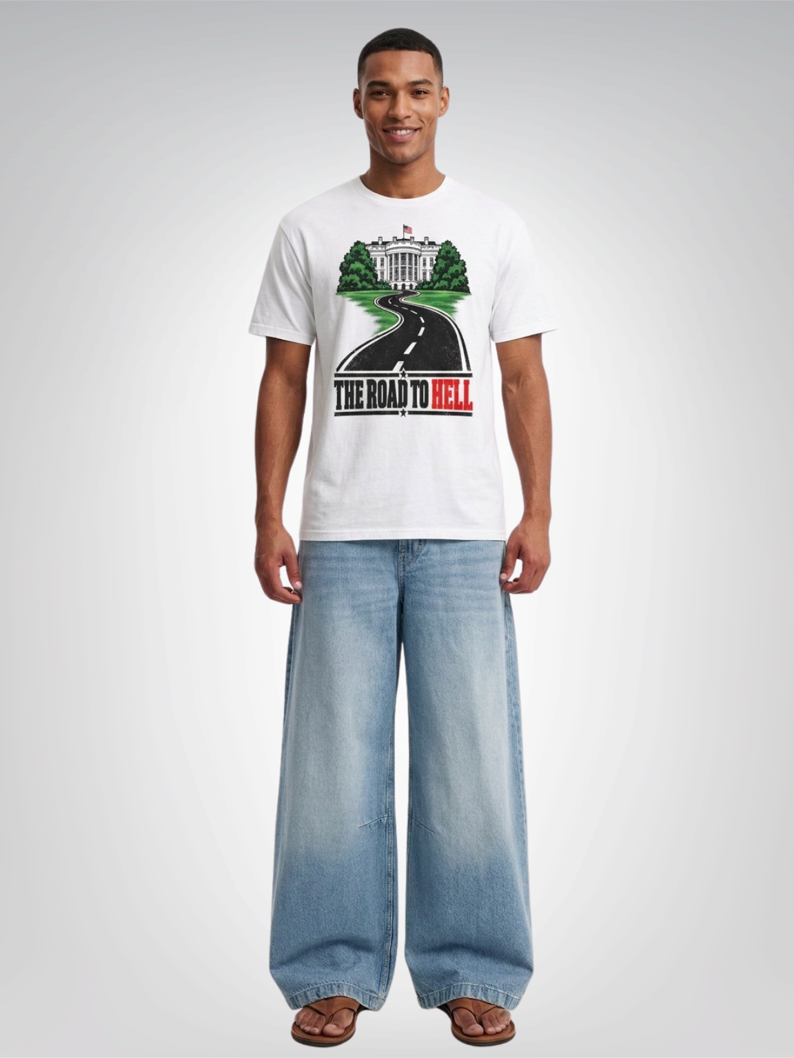 The Road to Hell Whitehouse Edition - Social Commentary Heavyweight Unisex Tee