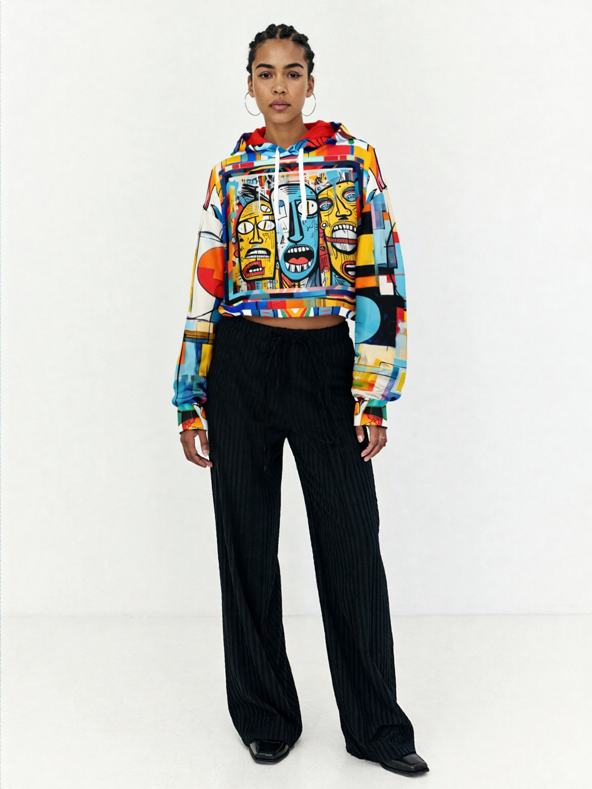 Three Lost Souls Eco-Poly Crop Hoodie