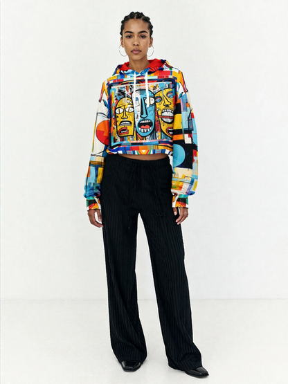 Three Lost Souls Eco-Poly Crop Hoodie