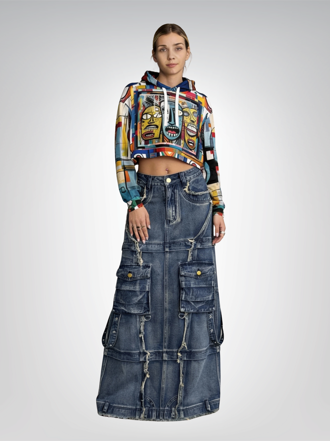 Three Lost Souls Eco-Poly Crop Hoodie