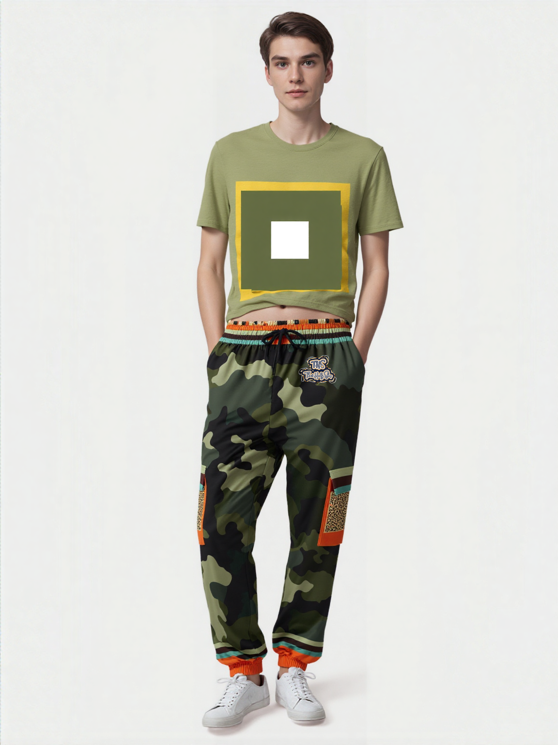Government Issued Green Camo LUXE Eco-Poly Unisex Cargo Joggers