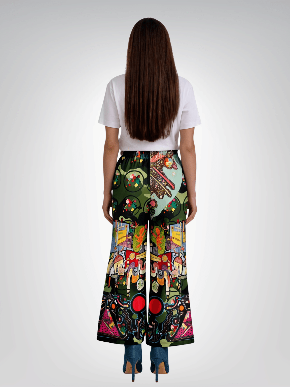 Tiptoe Through the Kandinskys Eco-Poly Wide Leg Pants