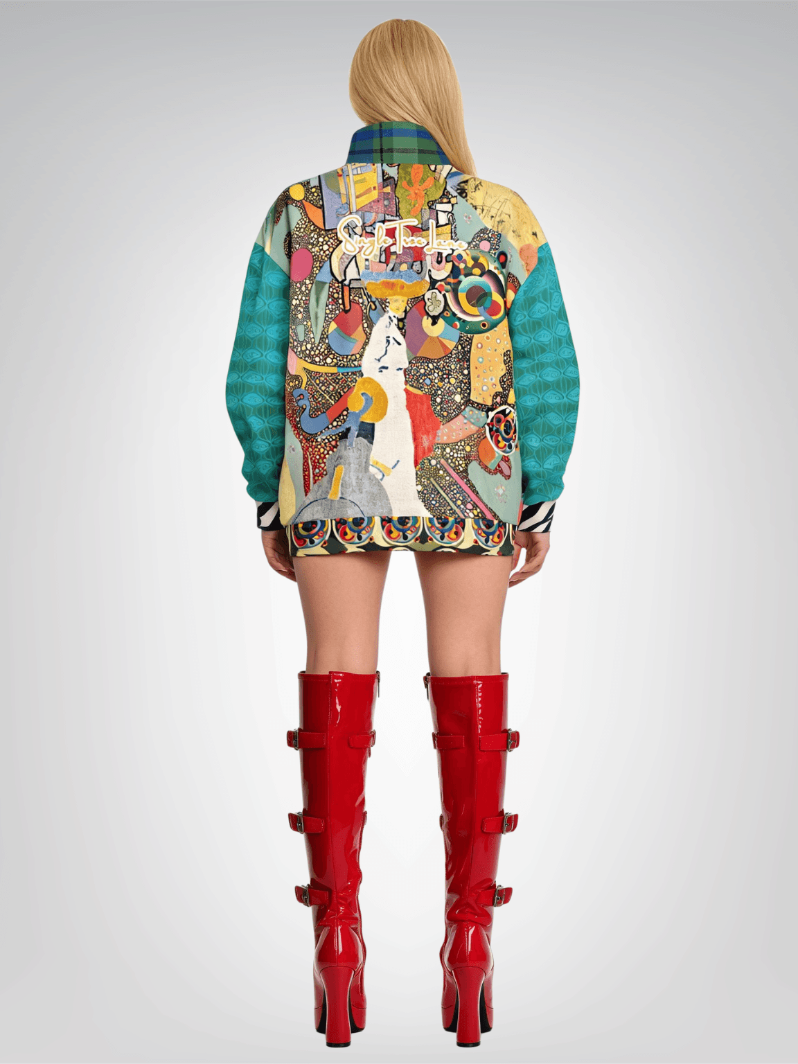 Tiptoe Through the Kandinskys Heavyweight Oversized Quarter Zip Sweatshirt