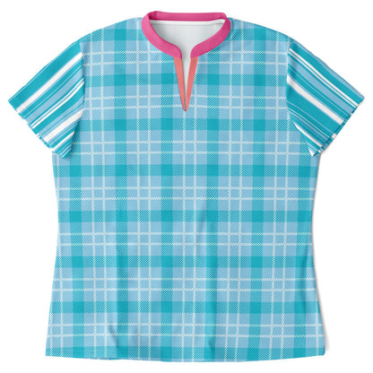 Trapped in Blue SkieS Mandarin Collar Ladies Golf Polo Jersey