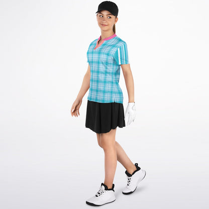 Trapped in Blue SkieS Mandarin Collar Ladies Golf Polo Jersey