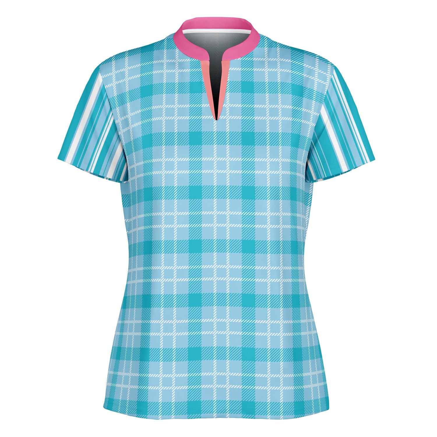 Trapped in Blue SkieS Mandarin Collar Ladies Golf Polo Jersey