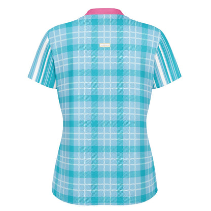 Trapped in Blue SkieS Mandarin Collar Ladies Golf Polo Jersey