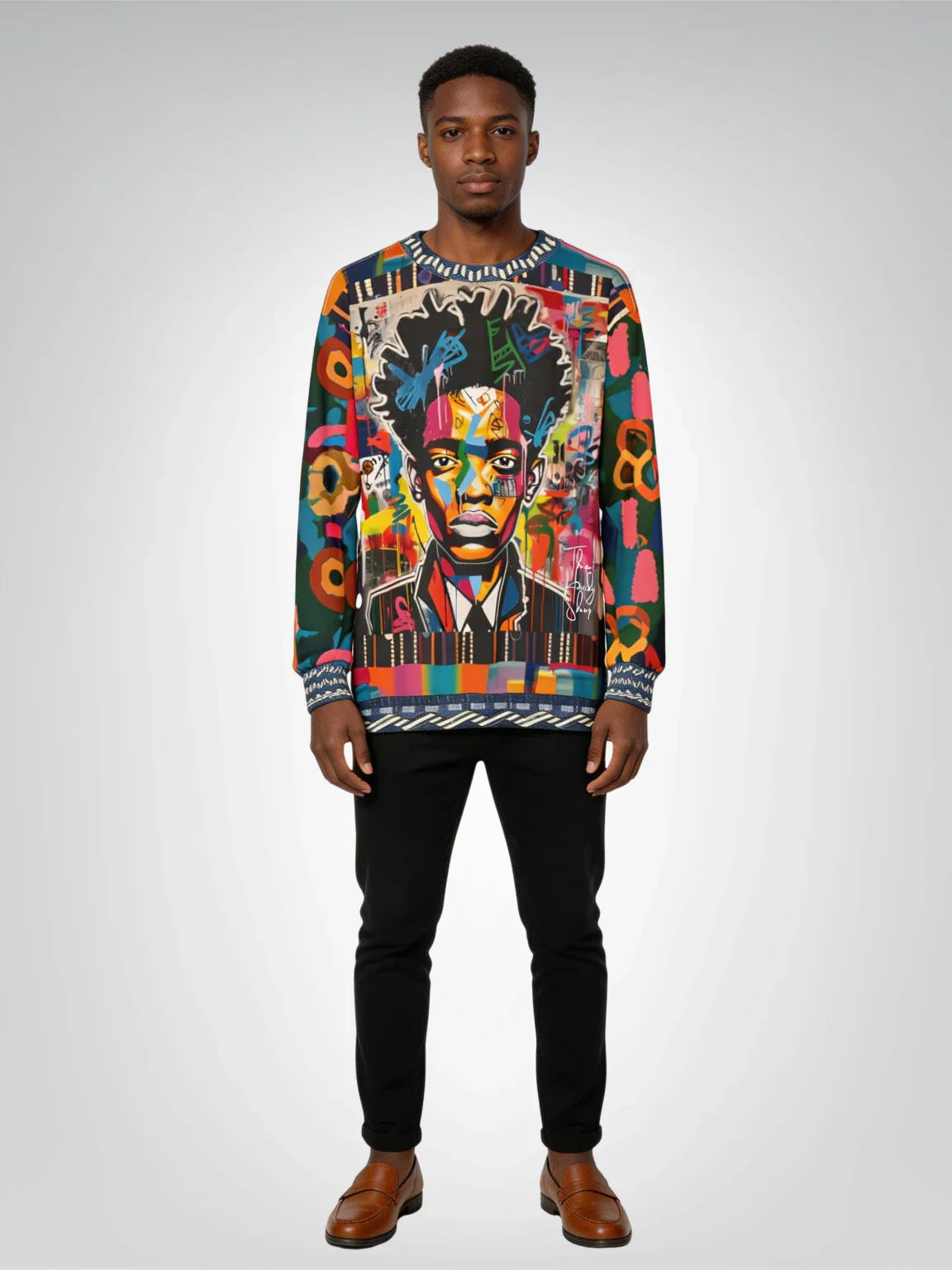 Trapped in Desolation - Black Man in Graffiti Unisex Sweatshirt (Gold Label)