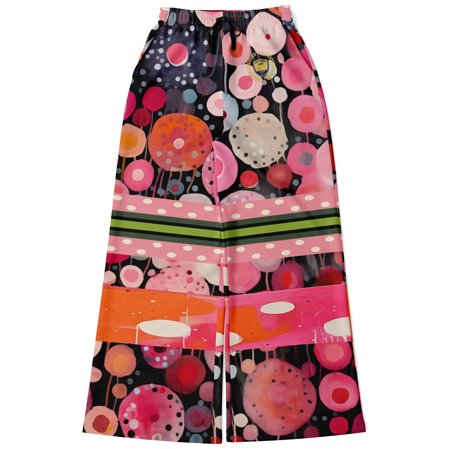 Trip the Lights Fantastic in Abstract Circles Eco-Poly Wide Leg Pants