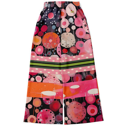 Trip the Lights Fantastic in Abstract Circles Eco-Poly Wide Leg Pants