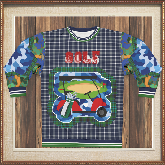 Ultimate Golf Mobile Tartan Plaid Unisex Sweatshirt (Gold Label)