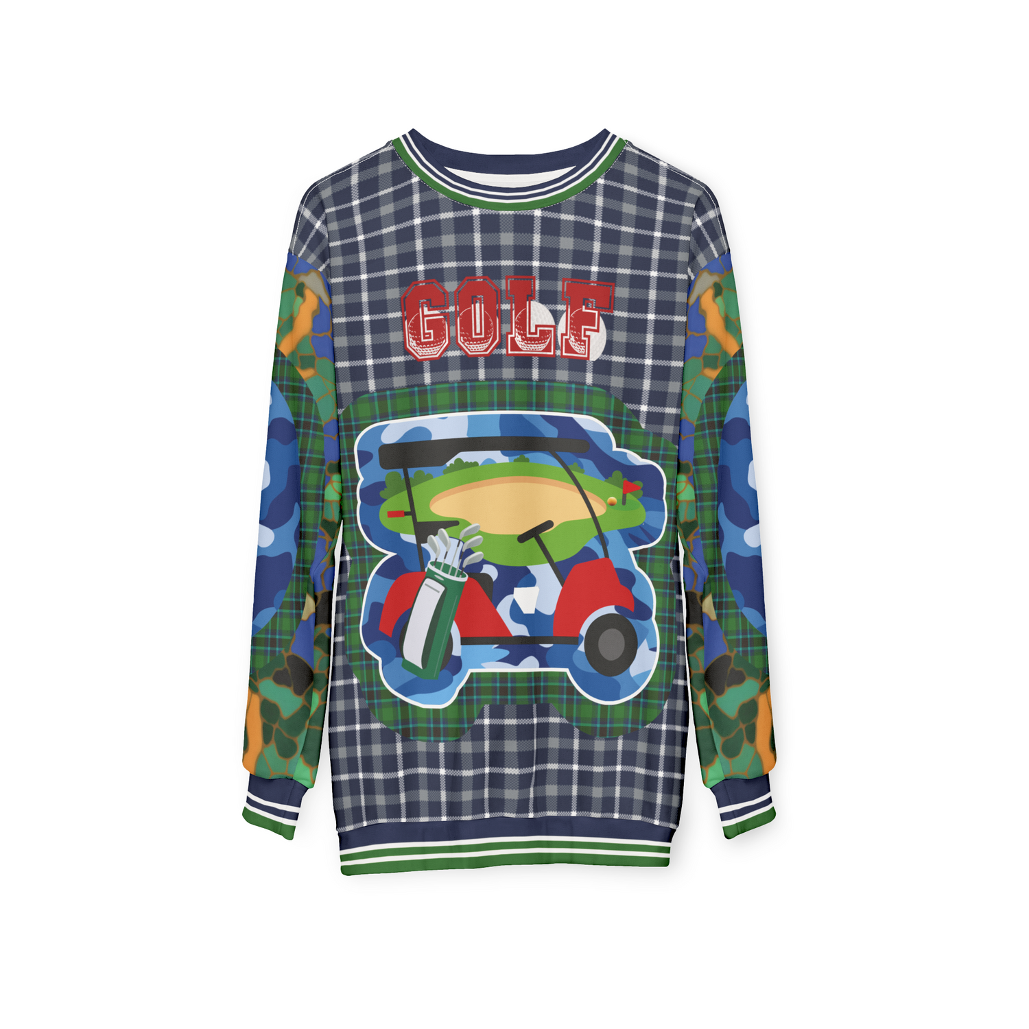 Ultimate Golf Mobile Tartan Plaid Unisex Sweatshirt (Gold Label)