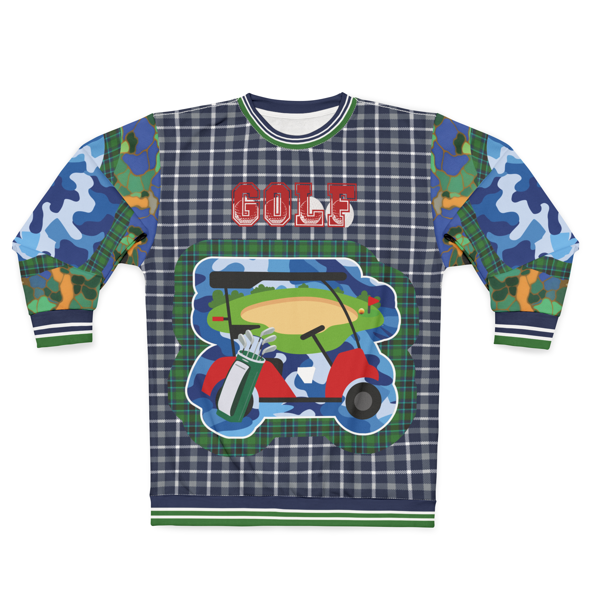 Ultimate Golf Mobile Tartan Plaid Unisex Sweatshirt (Gold Label)