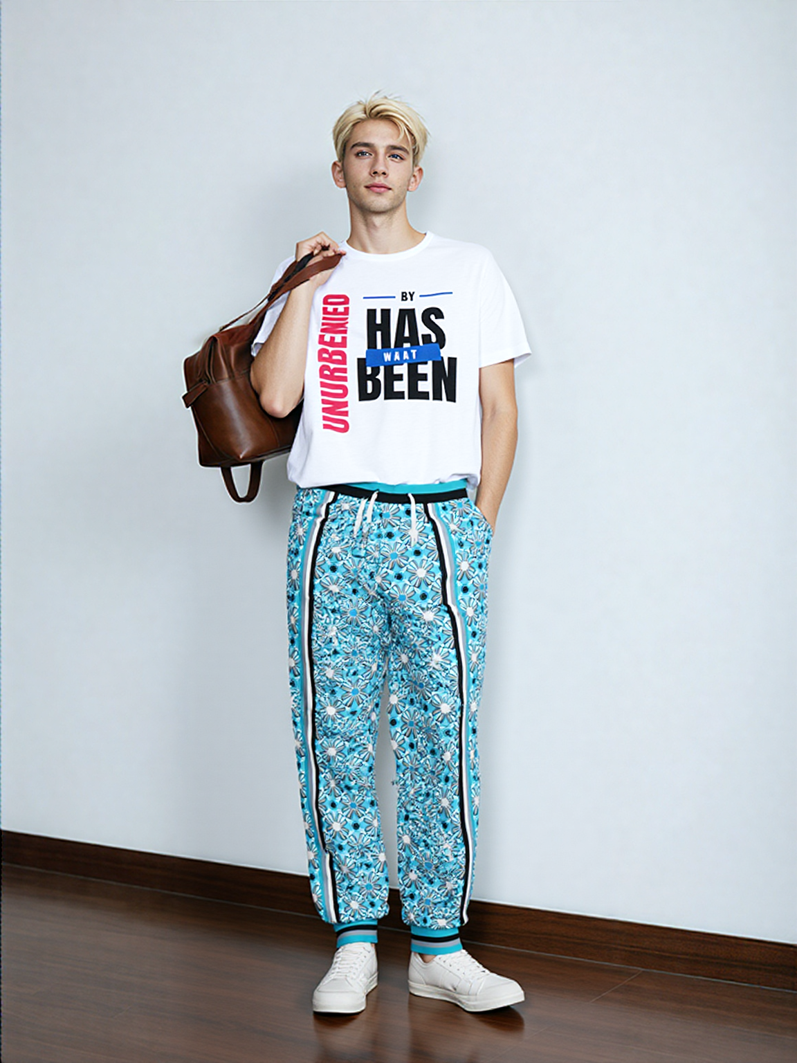 Blue Daisy Hippie Stripe Eco-Poly Unisex Joggers