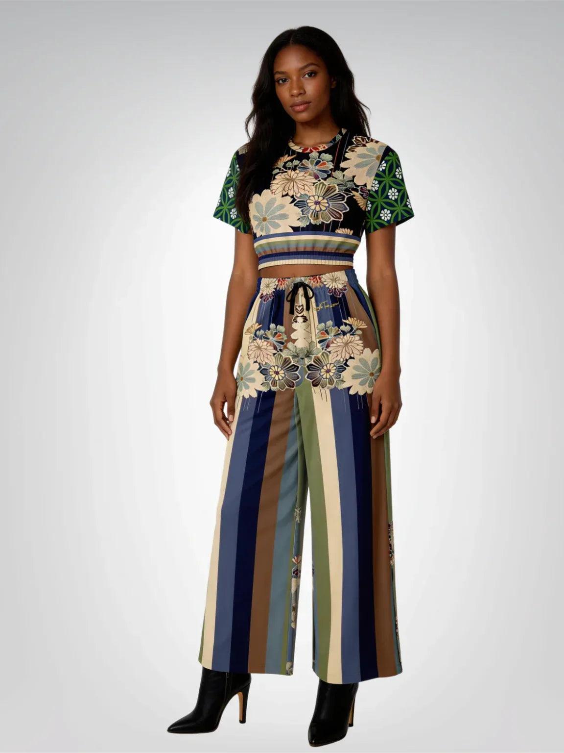 Vacation in Nantucket Stripe Eco-Poly Wide Leg Pants