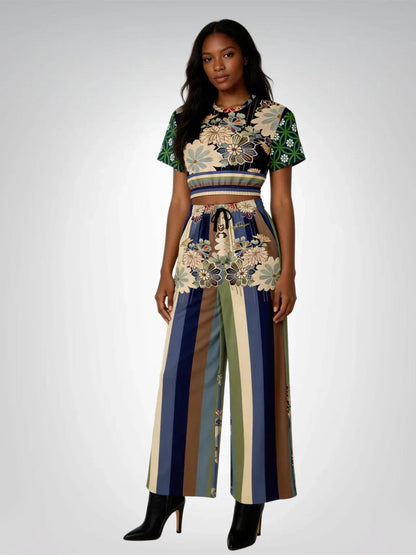Vacation in Nantucket Stripe Eco-Poly Wide Leg Pants