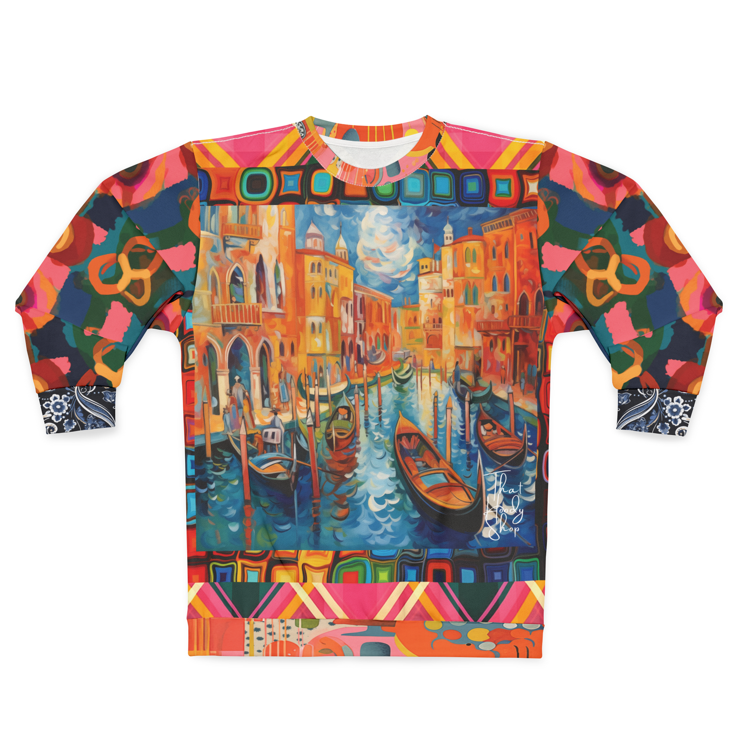 Vacation in Venezia Impressionistic Art Unisex Sweatshirt (Gold Label)