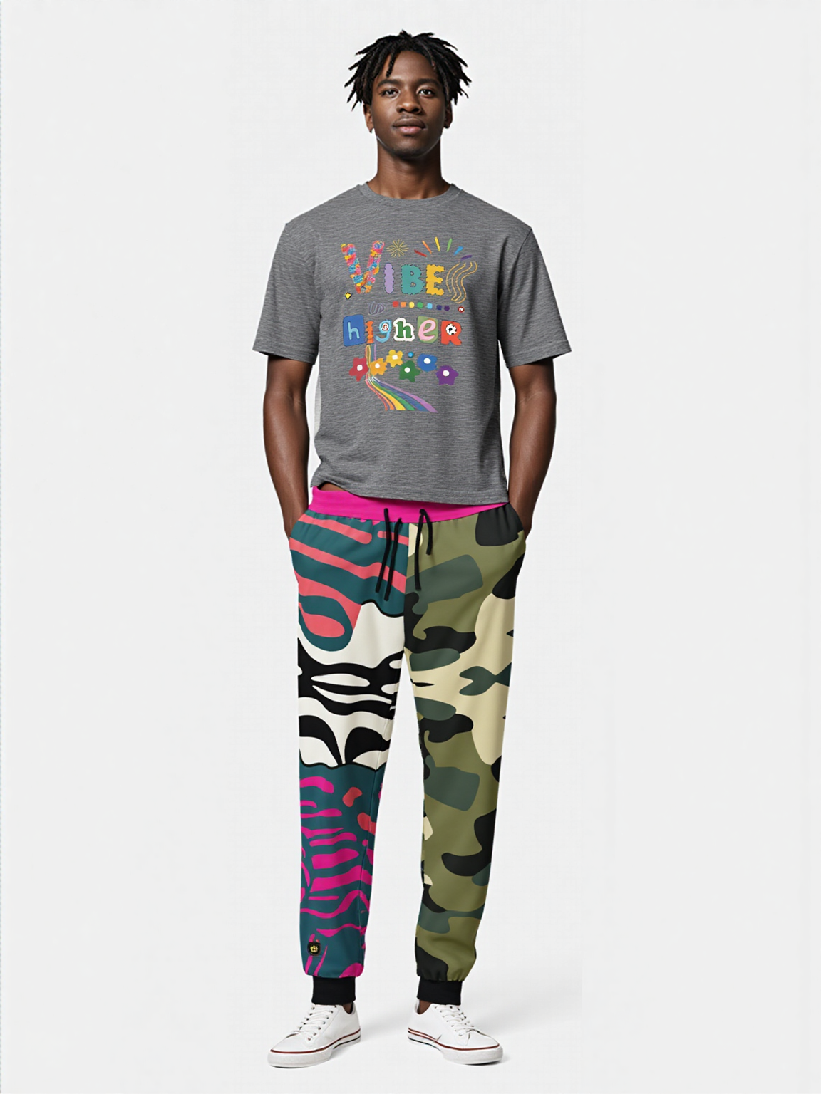 Psychedelic Peach Zebra Eco-Poly Camo Unisex Joggers