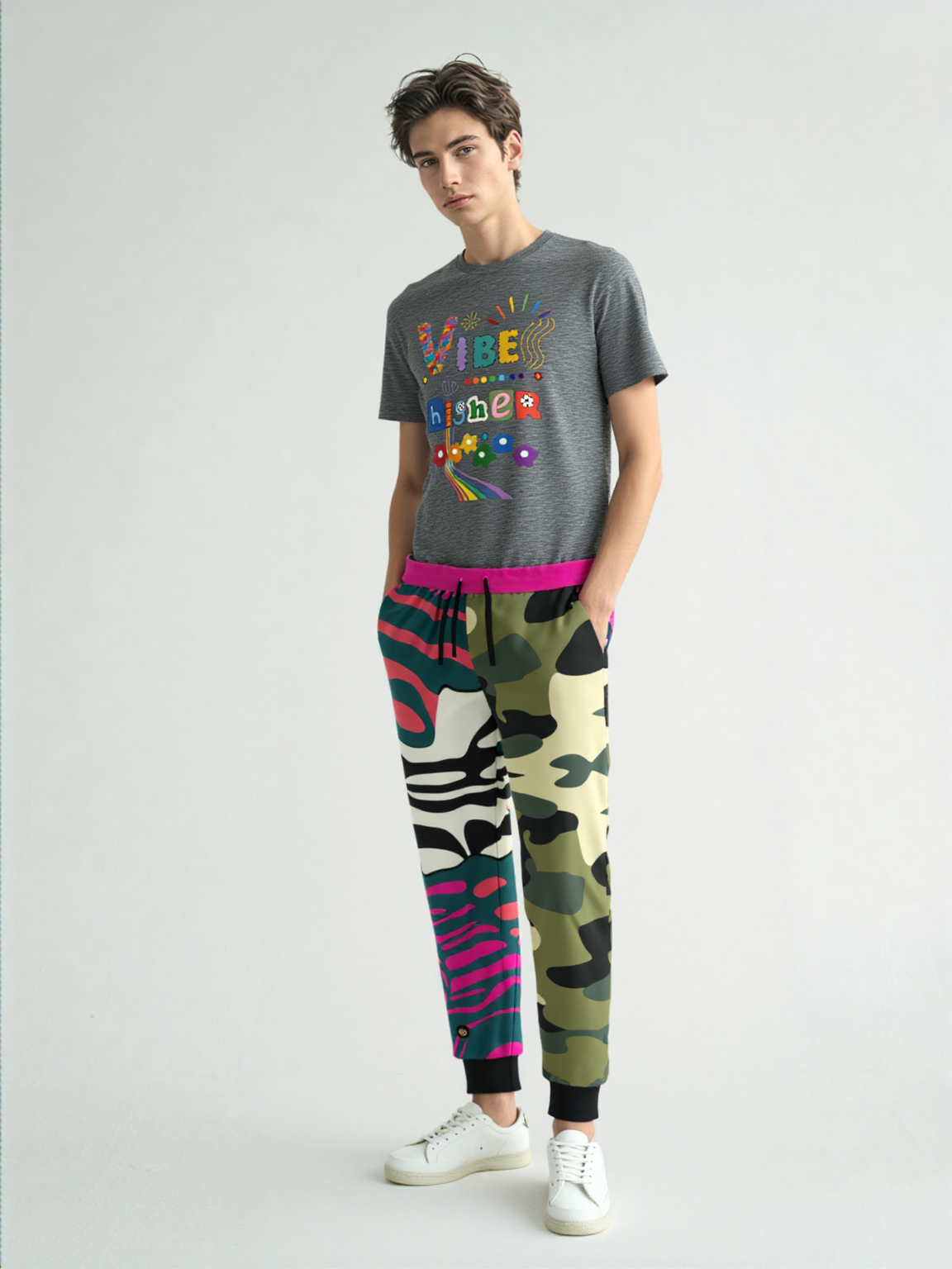 Psychedelic Peach Zebra Eco-Poly Camo Unisex Joggers