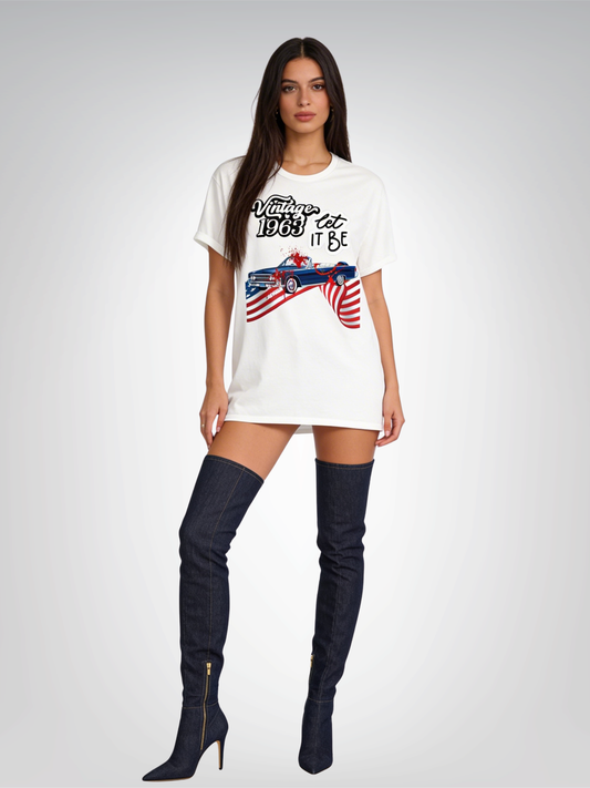 Vintage 1963 Convertible Social Commentary Heavyweight Unisex Tee
