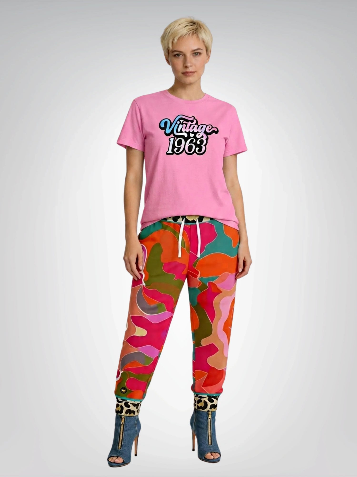 Vintage 1963 in Pink Ombre Heavyweight Unisex Tee