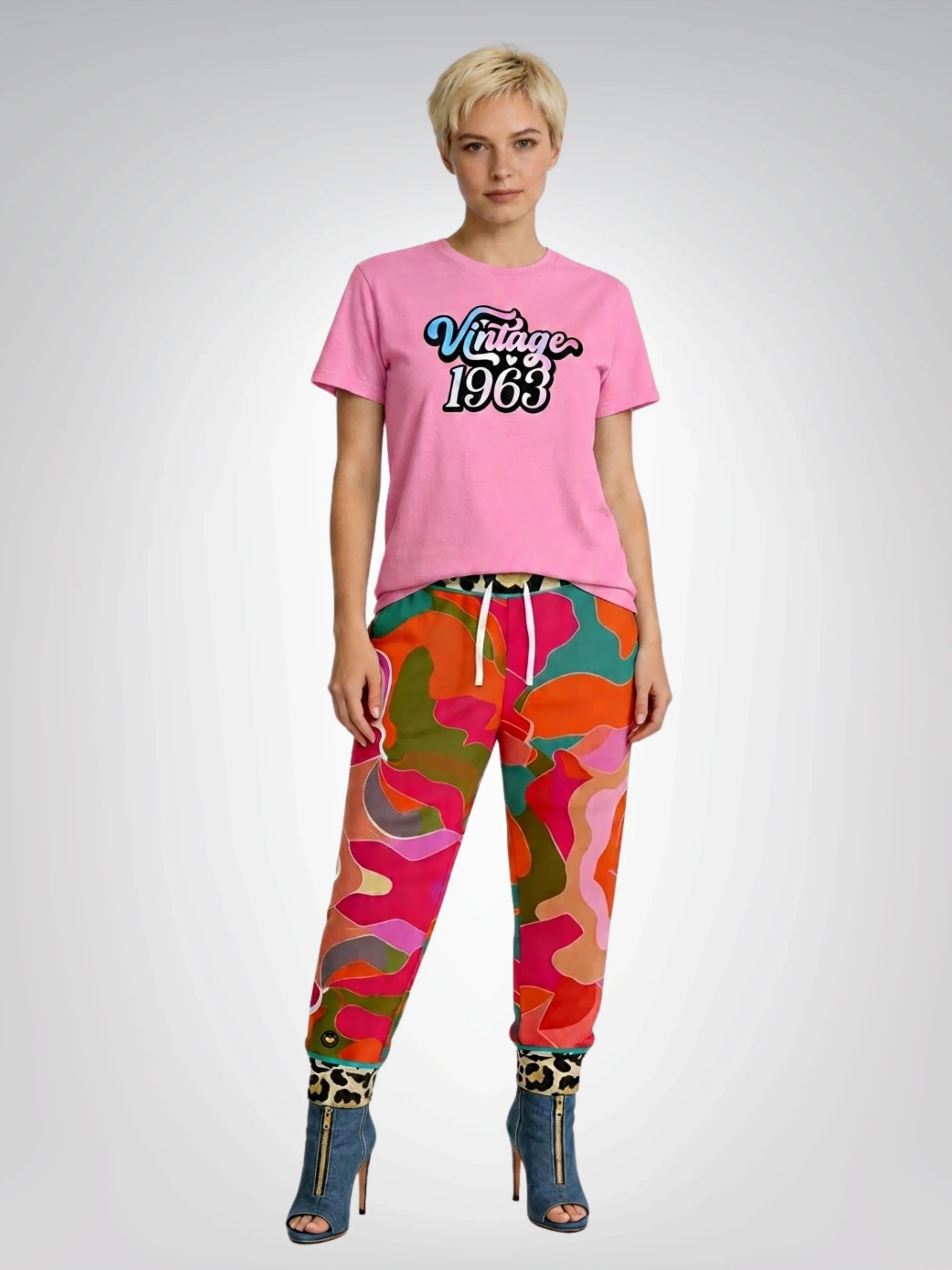 Vintage 1963 in Pink Ombre Heavyweight Unisex Tee