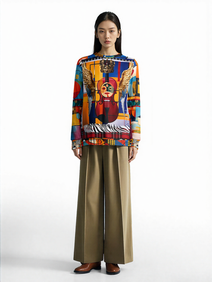 Violin in Mondrian Takes Flight Unisex Sweatshirt (Gold Label)