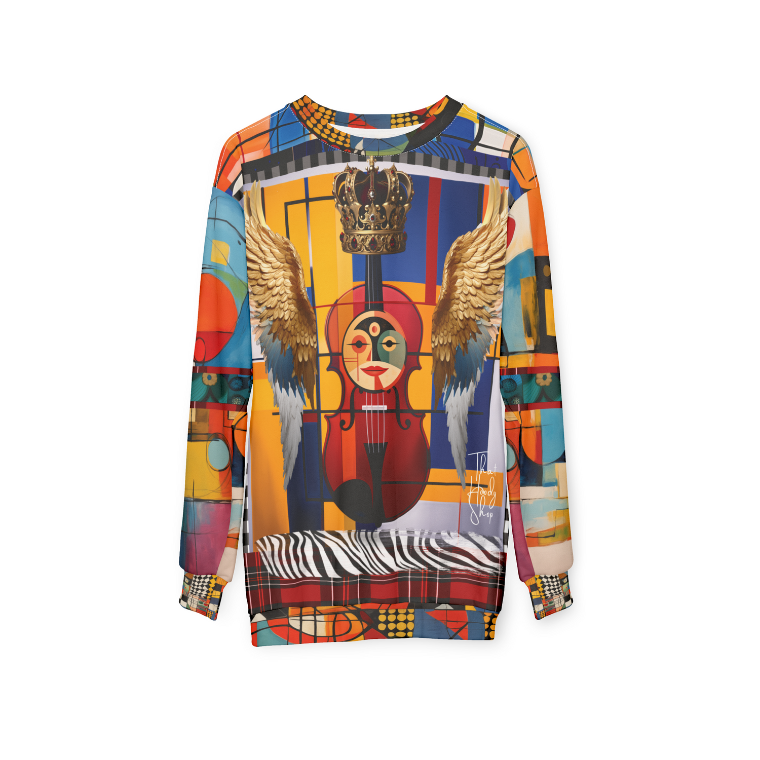 Violin in Mondrian Takes Flight Unisex Sweatshirt (Gold Label)